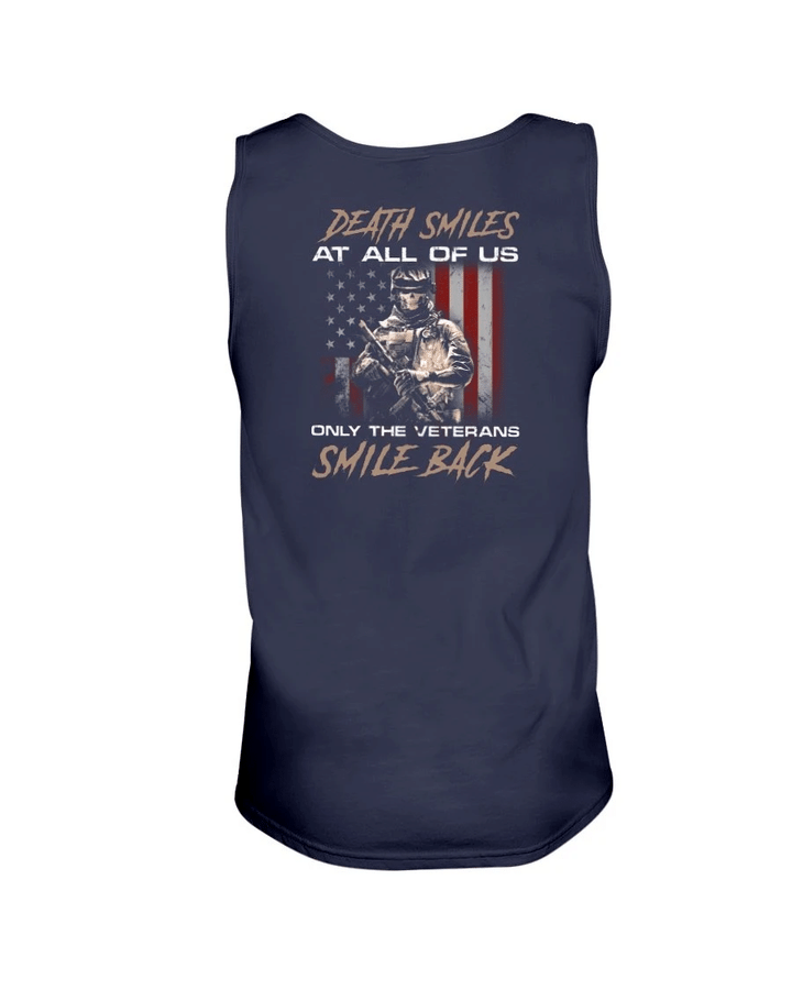 Death Smiles At All Of Us Only The Veterans Smile Back Tank - Spreadstores