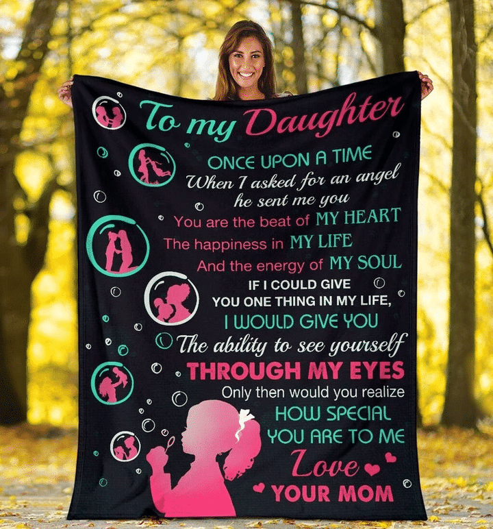 Daughter Blanket, Gift For Daughter, To My Daughter Once Upon A Time Bubble Fleece Blanket - Spreadstores