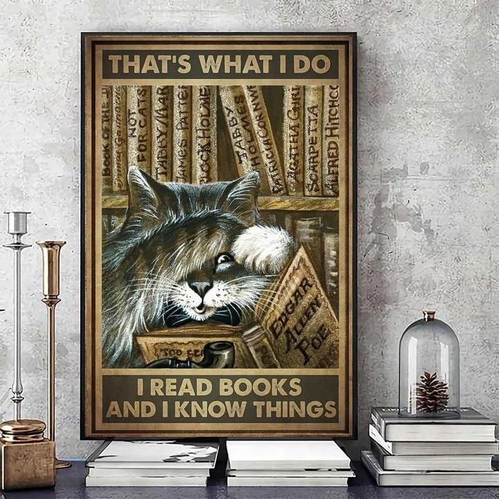 Funny Cat Canvas, That's What I Do I Read Books And I Know Things Cat Canvas - Spreadstores