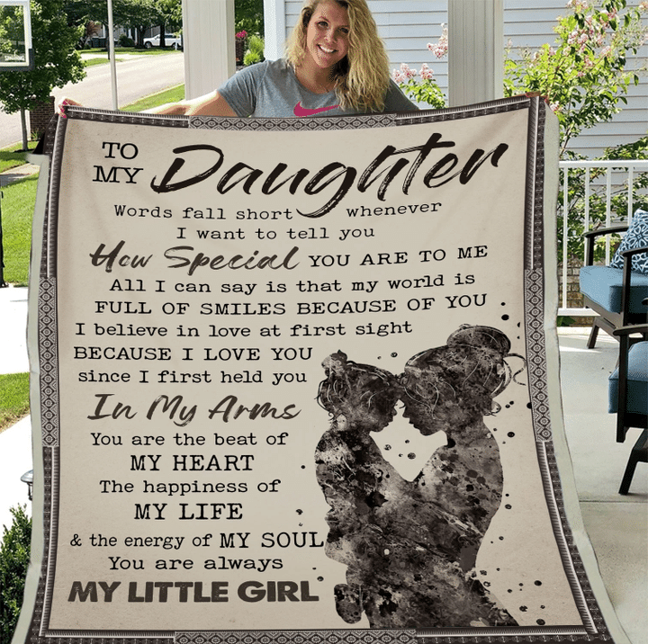 Daughter Blanket, Gift For Daughter From Mom, To My Daughter Words Fall Short Whenever I Want To Tell You Fleece Blanket - Spreadstores