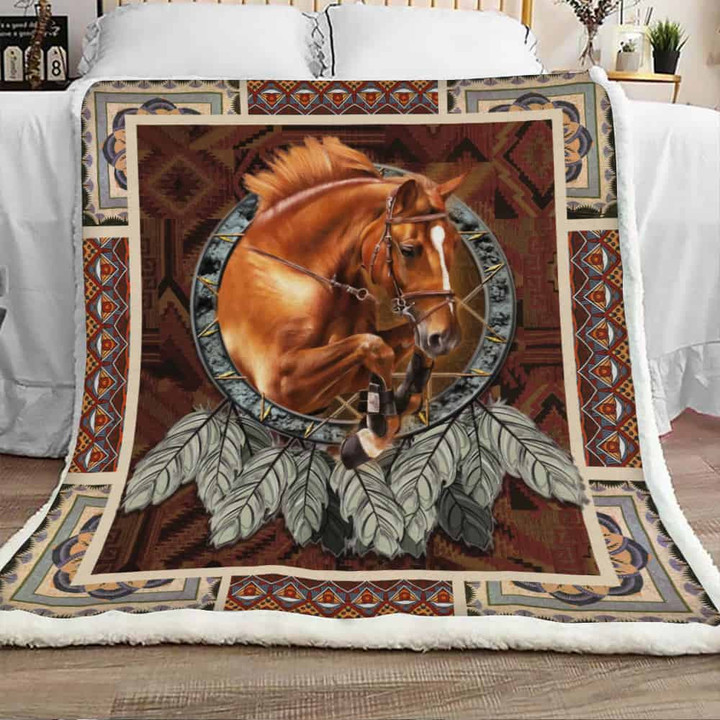 Dreamcatcher Horse, Racehorse, Horse Sherpa Blanket - Spreadstores