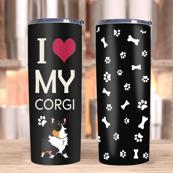 Dog Tumblers, Corgi Dog Tumblers, Gifts For Dog Lover, I Love My Corgi Tumblers - Spreadstores
