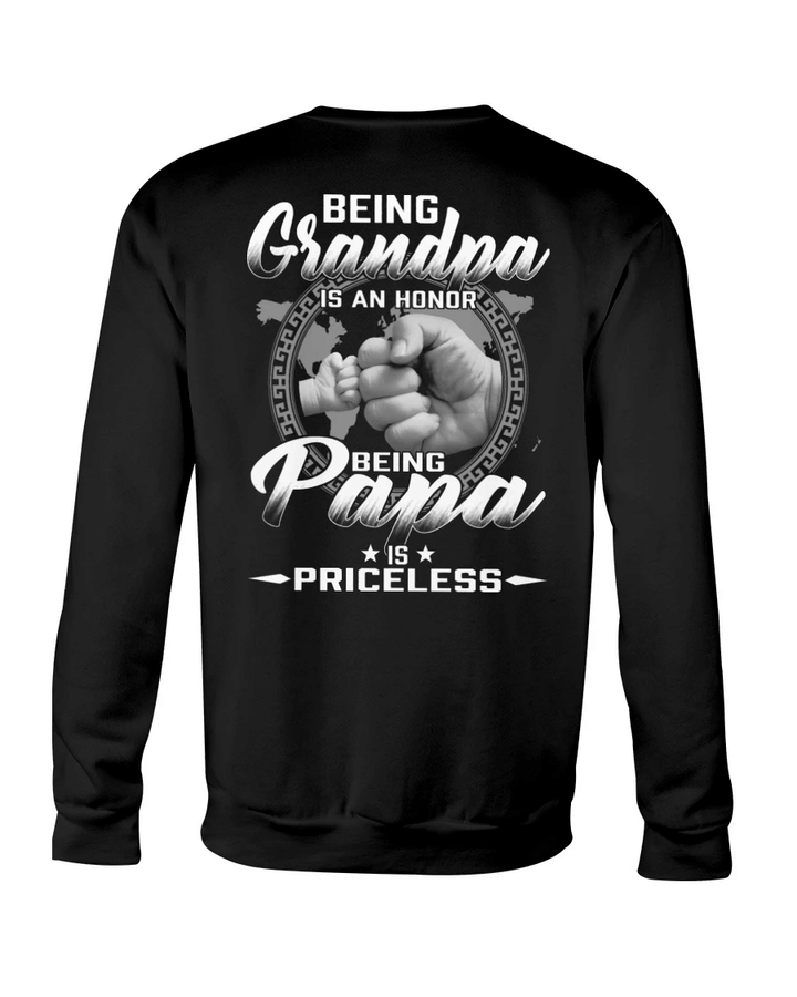 Father's Day Gift, Gift For Grandpa, Being Grandpa Is An Honor Being Papa Is Priceless Crewneck Sweatshirt - Spreadstores