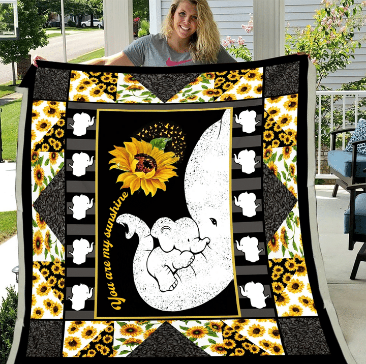 Elephant Blanket You Are My Sunshine Sherpa Blanket - Spreadstores