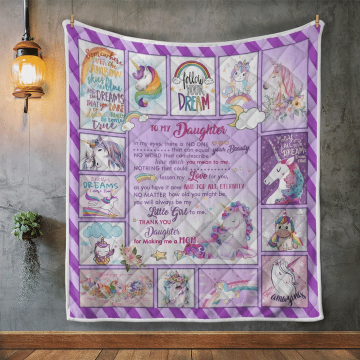 Daughter Blanket, To My Daughter, In My Eyes There Is No One That Can Equal Your Beauty Quilt Blanket - Spreadstores