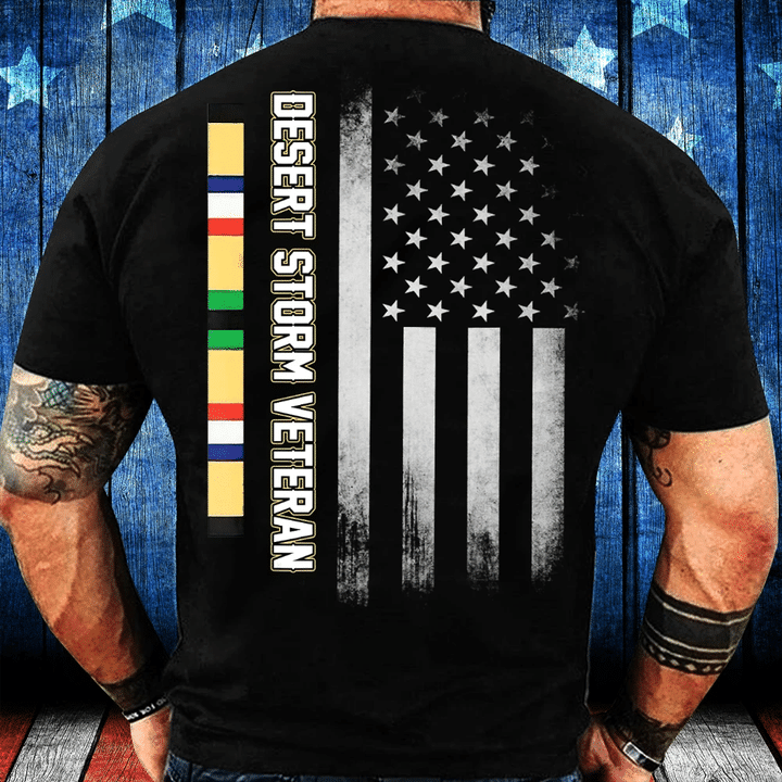Desert Storm Veteran, American Flag T-Shirt - Spreadstores