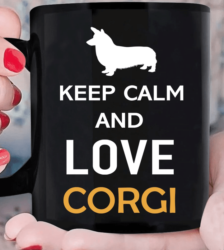 Dog Mugs, Corgi Dog Mugs, Gifts For Dog Lover, Keep Calm And Love Funny Dog Mug - Spreadstores
