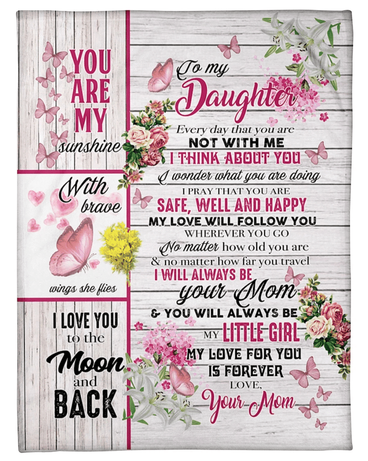 Daughter Blanket, To My Daughter, Everyday That You Are Not With Me Fleece Blanket - Spreadstores
