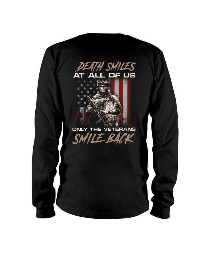 Death Smiles At All Of Us Only The Veterans Hero Long Sleeve - Spreadstores