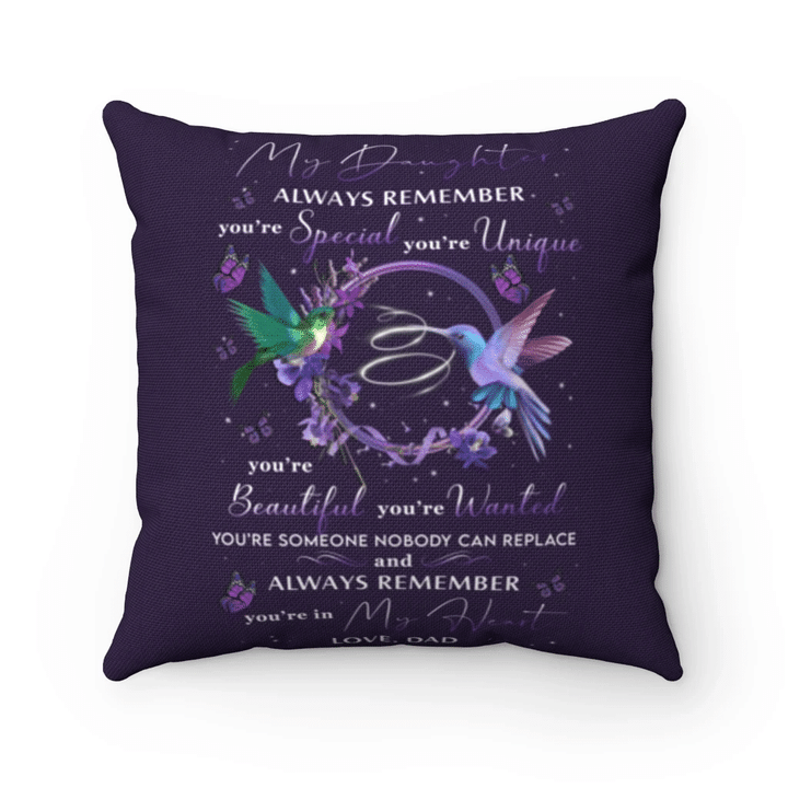 Daughter Pillow, Gift For Daughter From Dad, To My Daughter Always Remember You're Special Couple Bird Pillow - Spreadstores