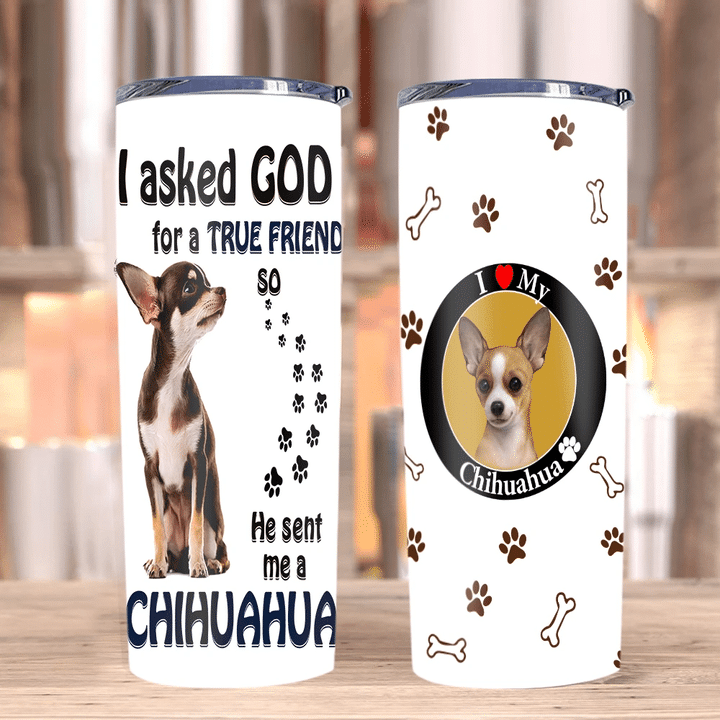 Dog Tumblers, Chihuahua Tumbler, Gift For Dog Lover, I Love My Chihuahua Tumbler - Spreadstores