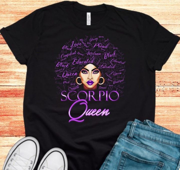Funny Scorpio Shirt, Scorpio Zodiac Sign, Black Queen Shirt, Birthday Gift For Her Unisex T-Shirt - Spreadstores