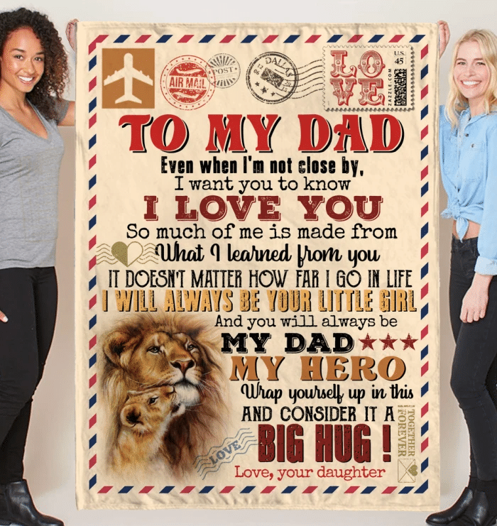 Gift For Dad, To My Dad, Even When I'm Not Close By Air Mail Fleece Blanket - Spreadstores