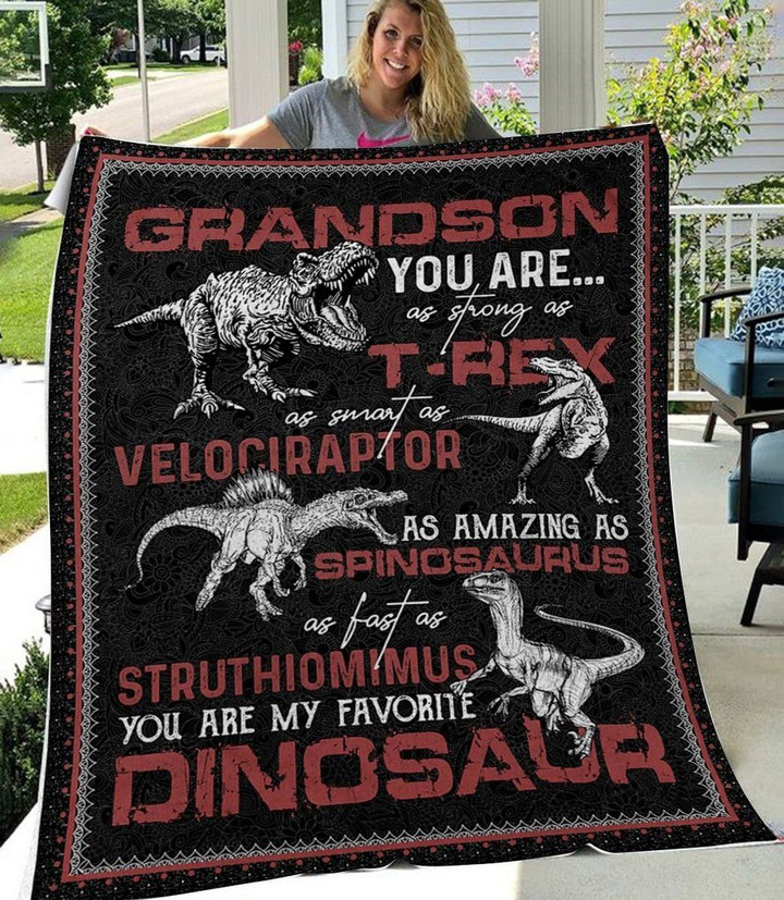 Gift For Grandson My Little T-Rex Dinosaur Fleece Blanket - Spreadstores