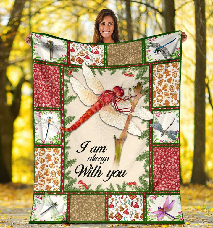 I Am Always With You Dragonfly Dragonflies Lover Gift Fleece Blanket - Spreadstores