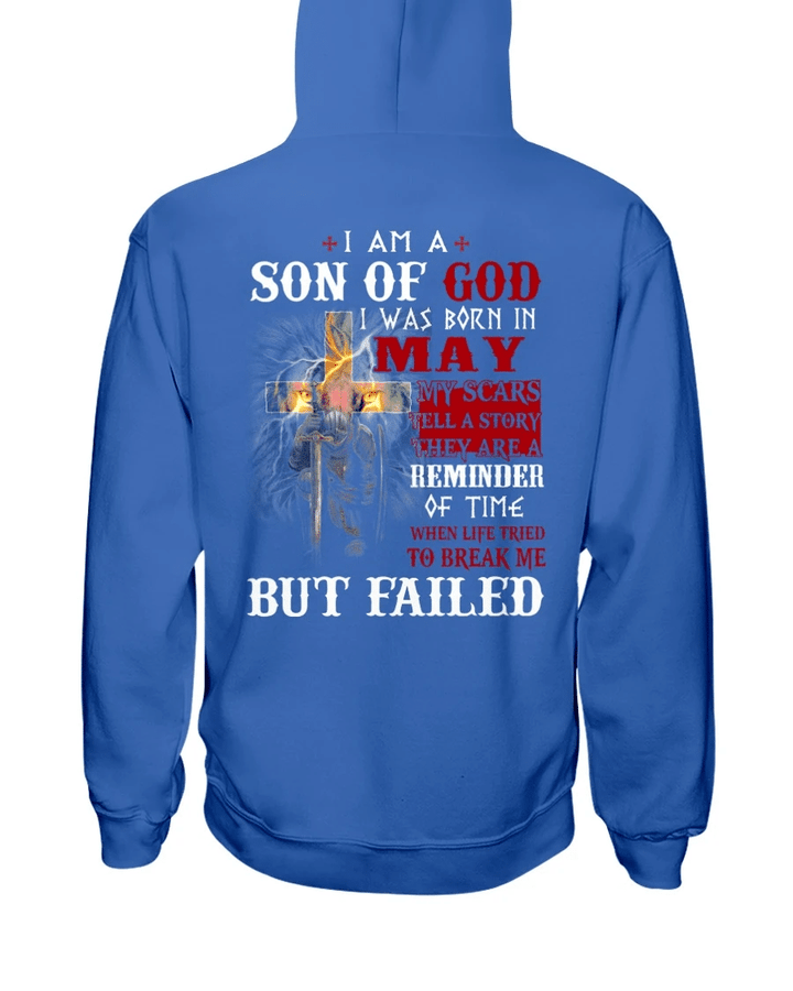 I Am A Son Of God, I Was Born In May Veteran Hoodie, Veteran Sweatshirts - Spreadstores