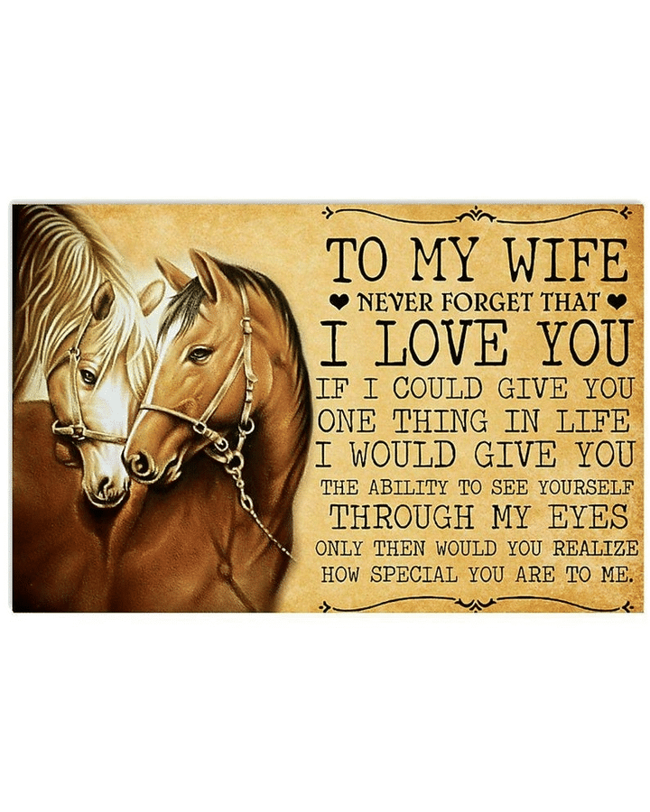 Horse Girl Canvas, Horse To My Wife Never Forget That I Love You From Husband, Valentine's Day Gifts Canvas - Spreadstores