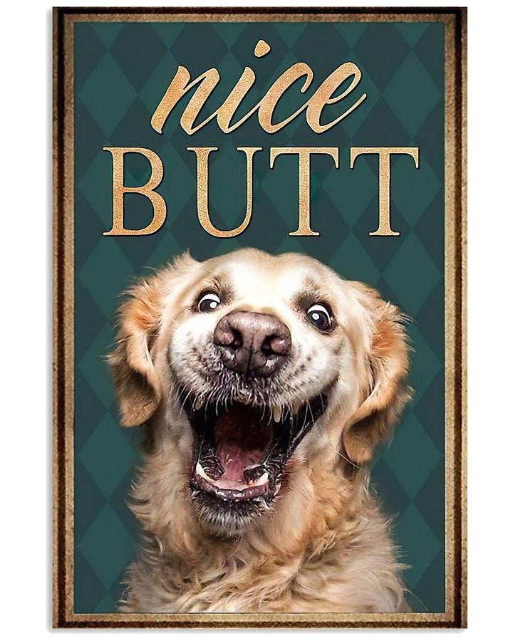 Golden Retriever Canvas, Gift For Dog Lovers, Funny Dog Wall Art, Golden Retriever Nice Butt Canvas - Spreadstores