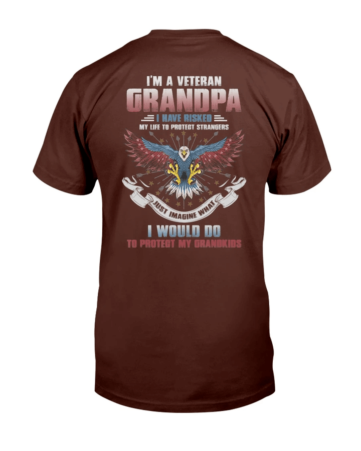I'm A Veteran Grandpa Protect My Grandkids Veteran Day Gift T-Shirt - Spreadstores