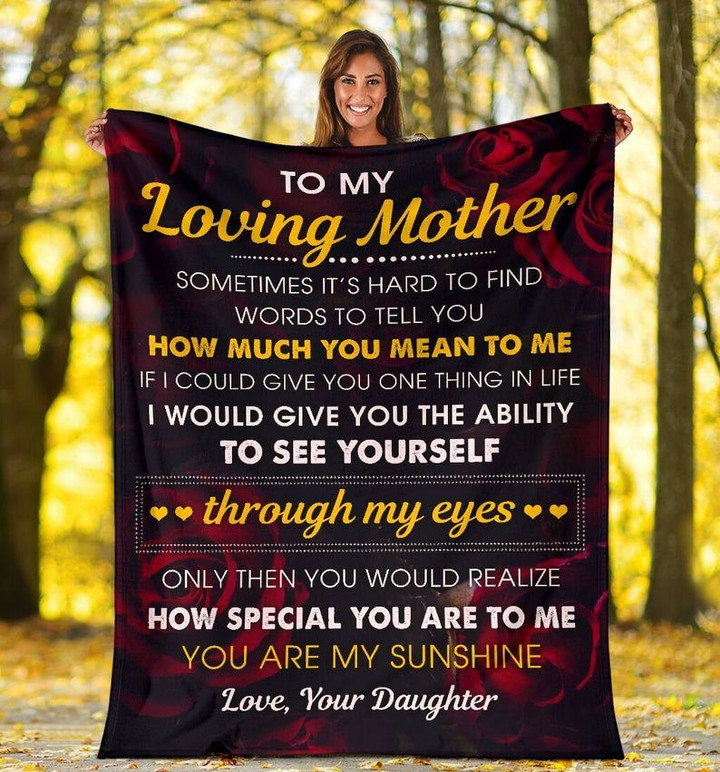 Mom Blanket, Best Gift For Mother's Day, To My Loving Mother Sometimes It's Hard Red Rose Fleece Blanket - Spreadstores