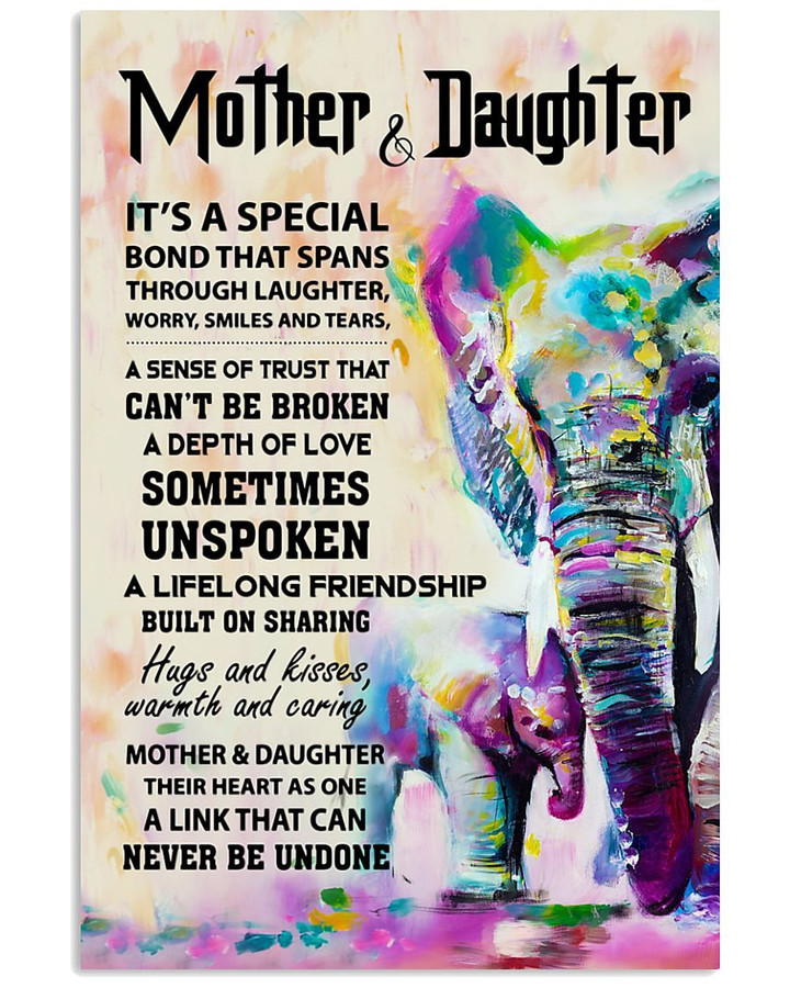 Mom Canvas, Mother's Day Gift For Mom, Mother & Daughter, It's A Special Bond That Spans Elephant Canvas - Spreadstores