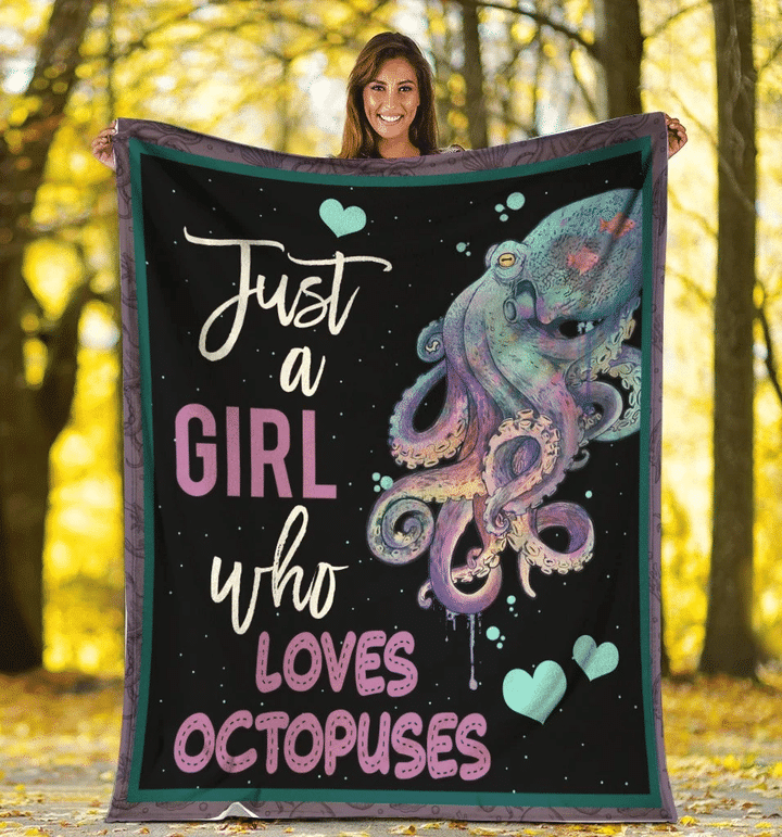 Just A Girl Who Loves Octopuses Octopus Fleece Blanket - Spreadstores