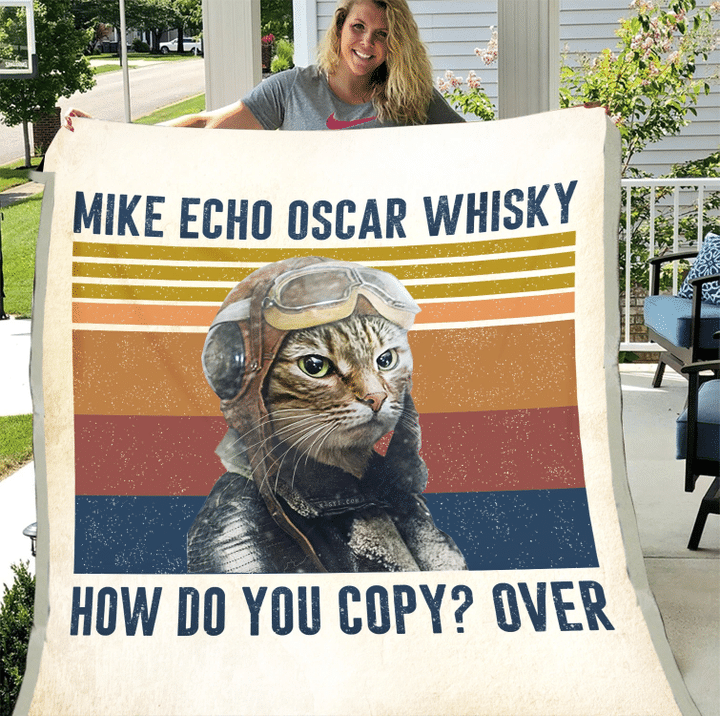 Mike Echo Oscar Whisky How Do You Copy? Over Sherpa Blanket - Spreadstores