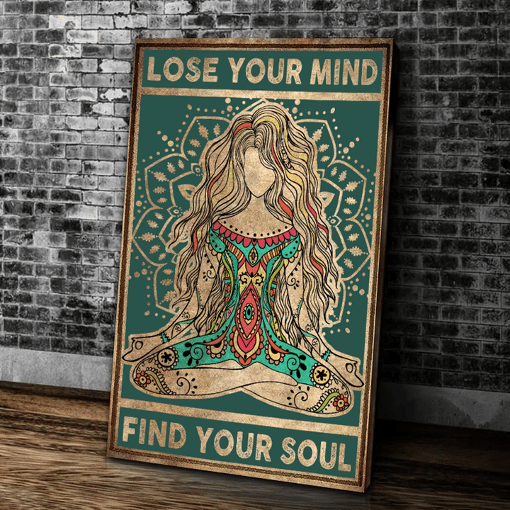 Lose Your Mind Find Your Soul Hippie Yoga Girl Matte Canvas - Spreadstores