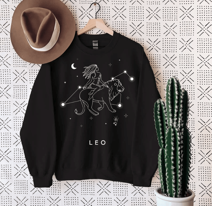 Leo Zodiac Sweatshirt, Leo Woman Graphic, Astrological Sign Sweatshirt, Birthday Gift Ideas, Leo Sign Gifts - Spreadstores