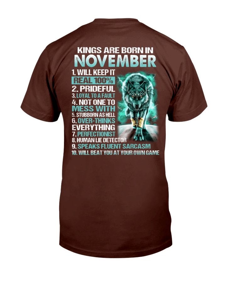 Kings Are Born In November Will Keep It Real 100% T-Shirt - Spreadstores