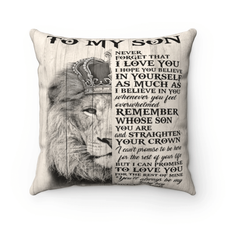 Lion King Son Pillow, To My Son Never Forget That I Love You Pillow, Gift From Mom - Spreadstores