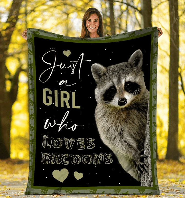 Just A Girl Who Loves Racoons Fleece Blanket - Spreadstores