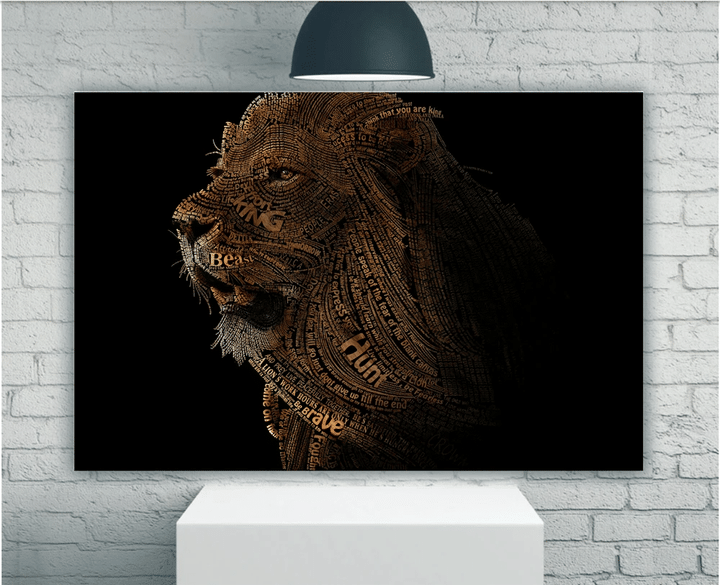 Lion Wall Art Decor, Lion King Canvas, Lion Typography Canvas - Spreadstores