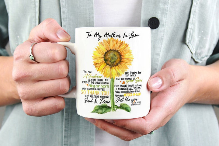Mother Mug, Mom Mug, To My Mother-in-law You Are A Sunflower Mug, Mother's Day Gift - Spreadstores