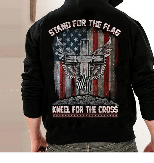 Stand For The Flag Kneel For The Cross Hoodies - Spreadstores