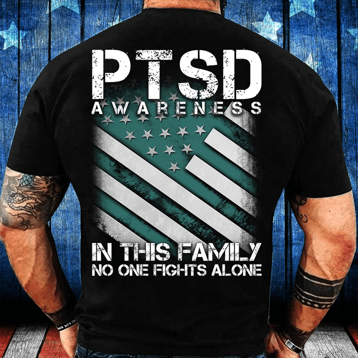 PTSD Awareness Shirt In This Family No One Fights Alone T-Shirt - Spreadstores