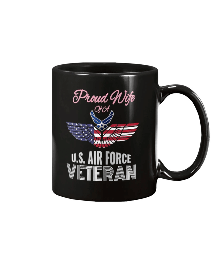 Proud Wife Of US Air Force Veteran Patriotic Military Spouse Mug - Spreadstores