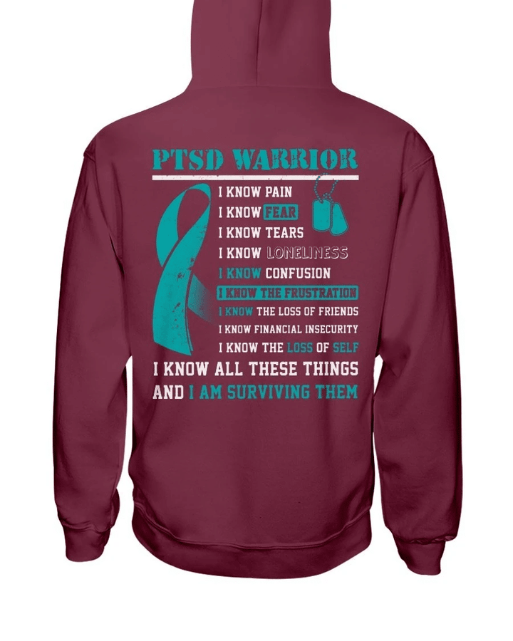 PTSD Warrior I Know All These Things And I Am Surviving Them ATM-USBL51 Veteran Hoodie, Veteran Sweatshirts - Spreadstores