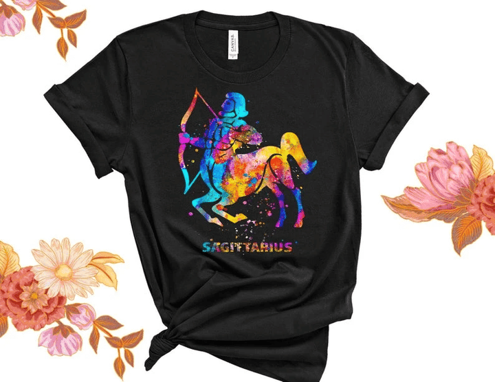 Sagittarius Birthday Shirts, Sagittarius Zodiac Sign, Sagittarius Water Color, Gift For Her Unisex T-Shirt - Spreadstores