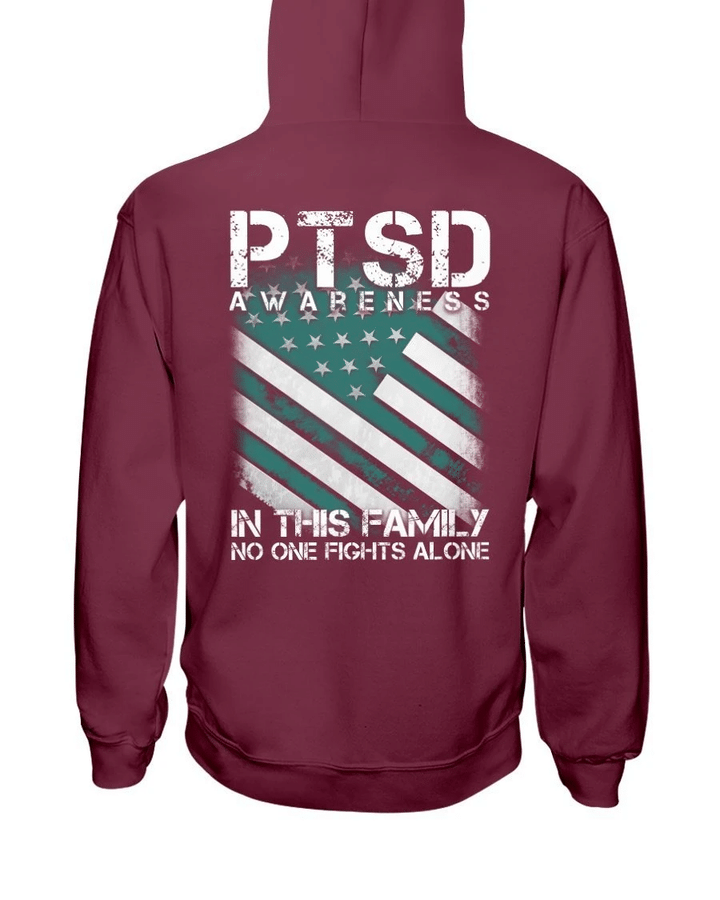 PTSD Awareness In This Family No One Fights Alone ATM-USBL47 Veteran Hoodie, Veteran Sweatshirts - Spreadstores