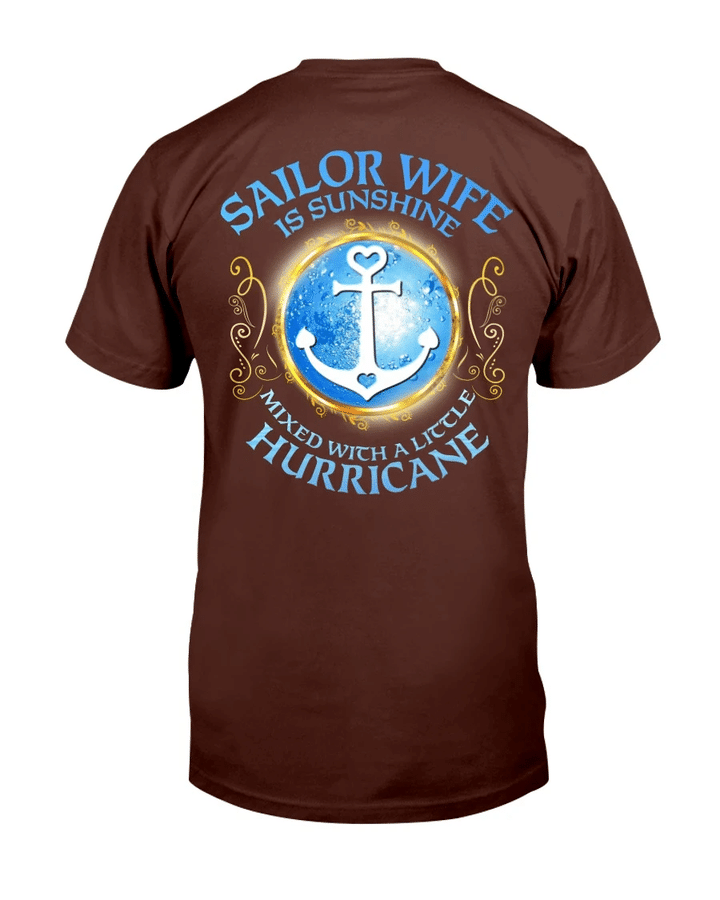 Sailor Wife Is Sunshine Mixed With A Little Hurricane T-Shirt - Spreadstores