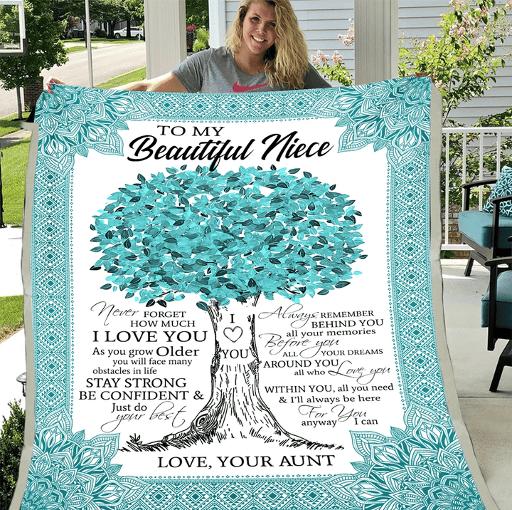 To My Beautiful Niece Never Forget How Much I Love You Fleece Blanket - Spreadstores