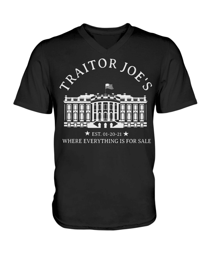 Traitor Joe's, Where Everything Is For Sale V-Neck T-Shirt - Spreadstores