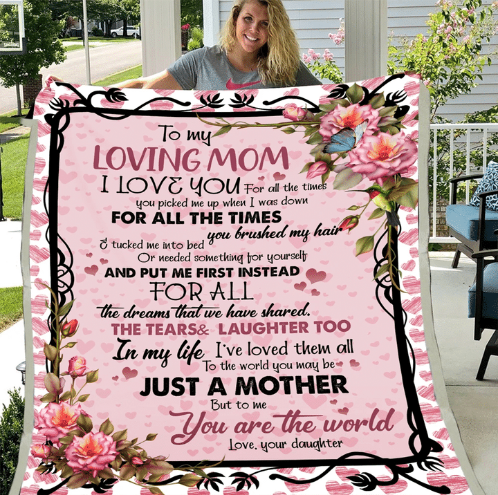 To My Loving Mom I Love You For All The Times You Picked Me Up Sherpa Blanket, Gift For Mother's Day - Spreadstores