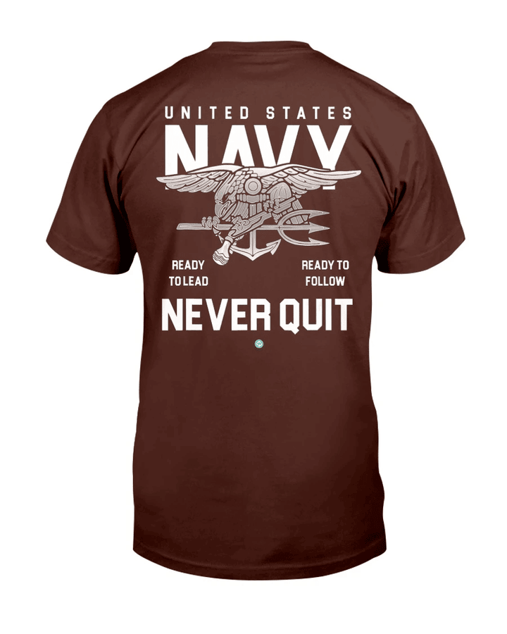 U.S. Navy Never Quit Proud Seals Team Veteran Gift T-Shirt - Spreadstores