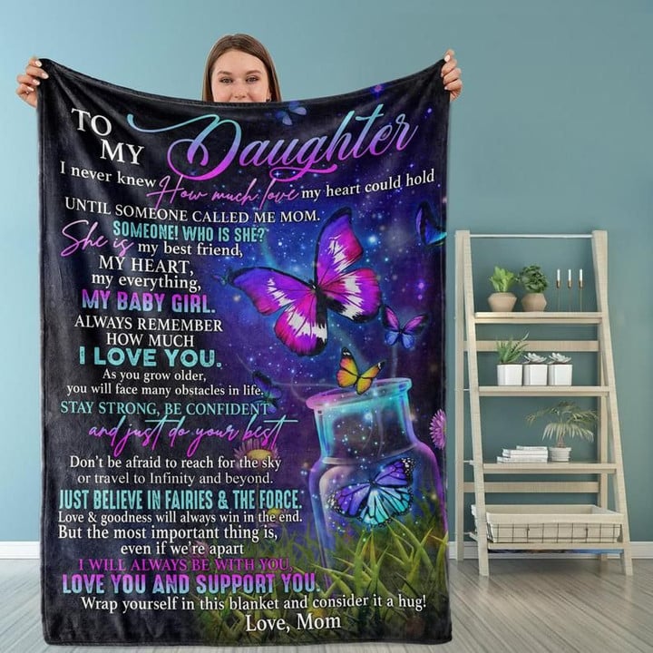 To My Daughter Blanket, Remember How Much I Love You, Butterfly Blanket, Christmas Gift Idea, Birthday Blanket Blanket - Spreadstores
