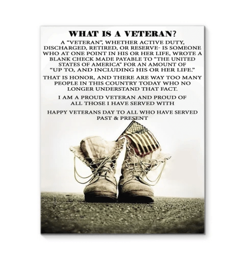 Veteran Canvas Happy Veterans Day To All Who Have Served Past And Present Matte Canvas - Spreadstores