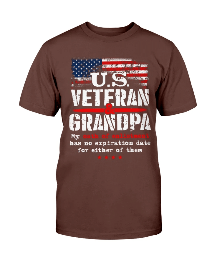 U.S. Veteran And Grandpa My Oath Of Enlistment Has No Expiration Date T-Shirt - Spreadstores