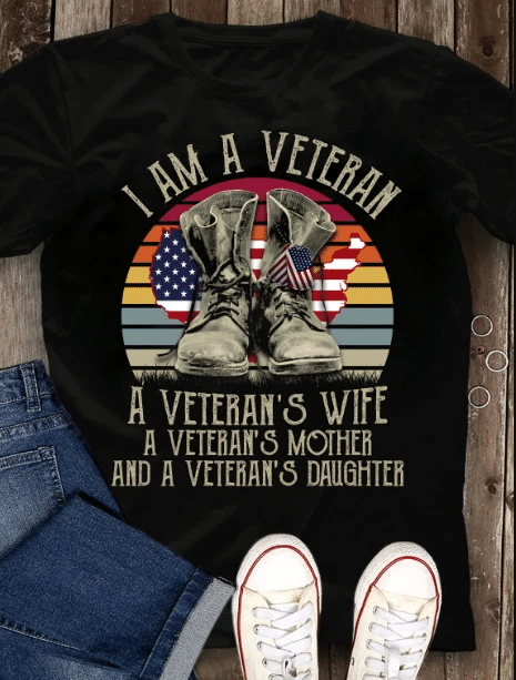 Veteran Shirt, Woman Veteran, A Veteran A Wife A Mother And Daughter Unisex T-Shirt KM3105 - Spreadstores