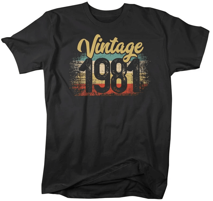 Vintage 1981 V2, Birthday Shirt, Birthday Gifts Idea, Gift For Her For Him Unisex T-Shirt KM0804 - Spreadstores